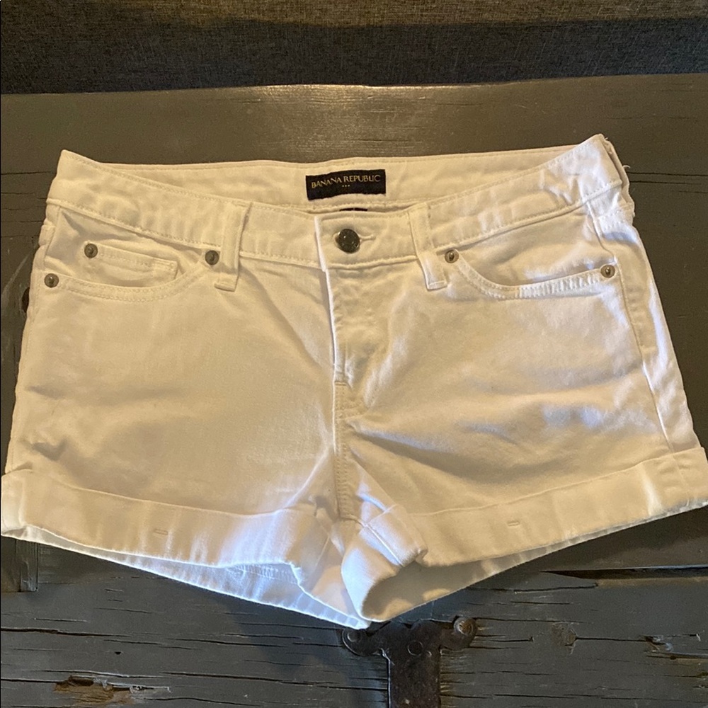 Banana Republic White Jean Shorts Classic Denim Style